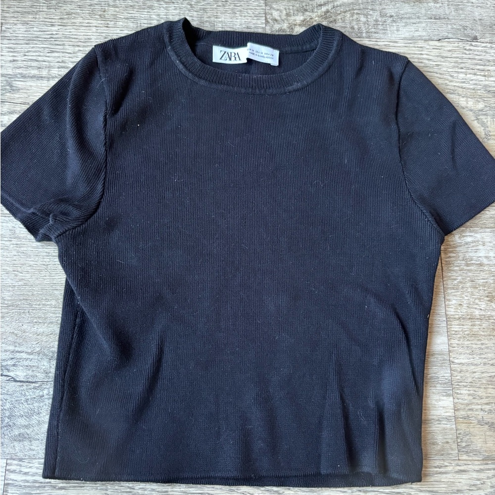 Zara Classic Black Knit Top